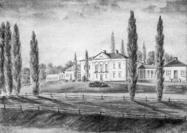 Дворец в Полонечке. С рисунка Наполеона Орды
